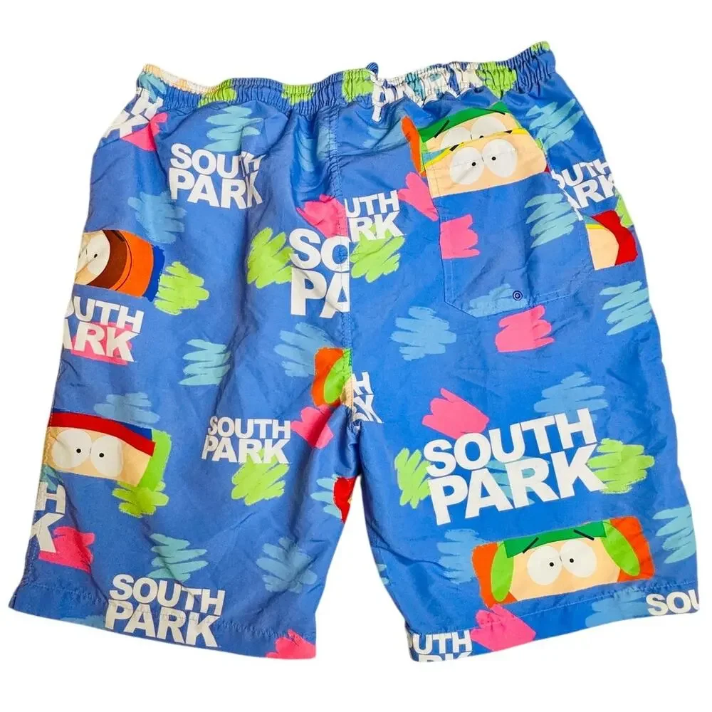 South Park DARE Swim Trunks Board Shorts Men’s Large Blue Cartman Kyle